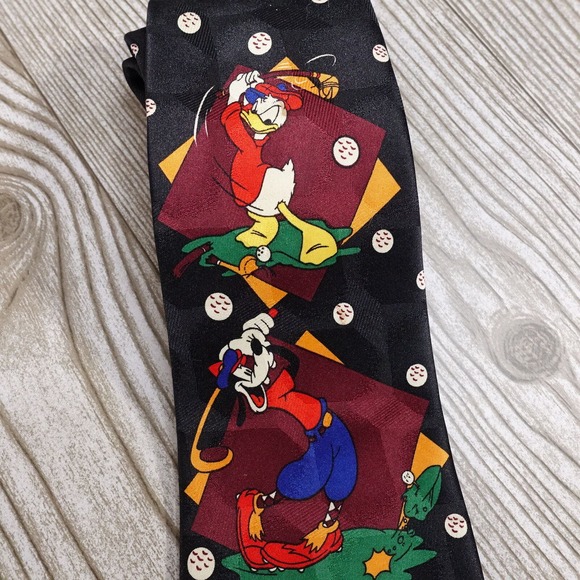 VINTAGE MICKEY UNLIMITED DONALD DUCK GOOFY MICKEY MOUSE GOLF NECK TIE - Picture 3 of 6